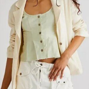 Free People SAGE GREEN Brie Corset Tank Top